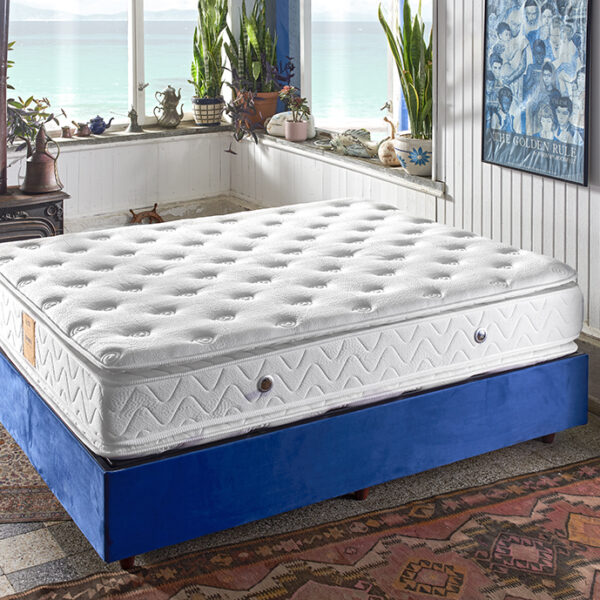 Dream Yatak 200x200 Çift Kişilik Çift Pedli Ekstra Lüks Yatak 34 cm Pamuklu Örme Kumaş