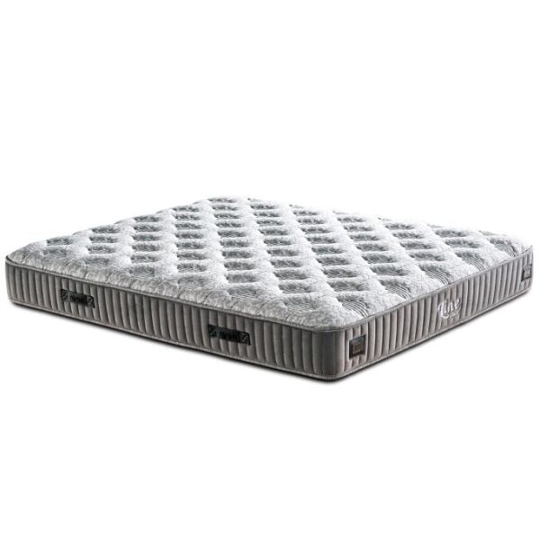 Line Visco Yatak 200x200 cm Çift Kişilik 28 cm Visco Süngerli Yaylı Lüks Yatak Orta Sert Koyu Gri