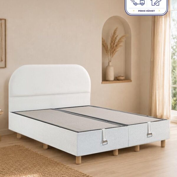 Niron Bohem Düz 150x200 cm Çift Kişilik Baza Başlık Seti - Sandıklı Modern Takım