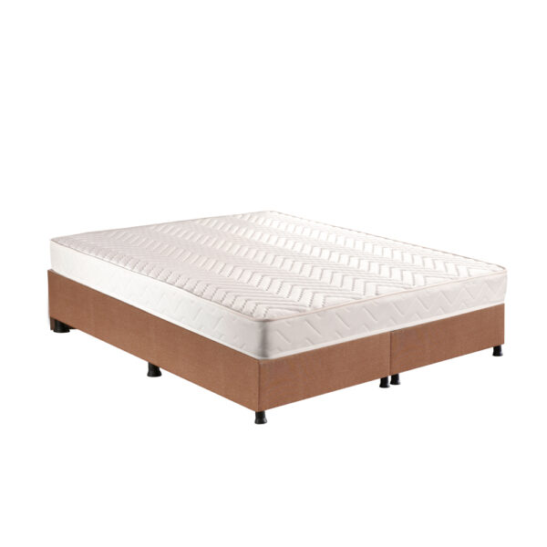 Niron Budget Yatak Seti 140x190 cm Yatak Baza Başlık Takımı - Çift Kişilik Sert Ortopedik Yatak, Baza ve Başlık