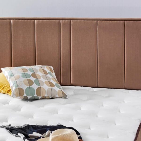 Niron Comfort Başlık 100 cm Tek Kişilik Yatak Başlığı Sütlü Kahve Kumaş Başlık