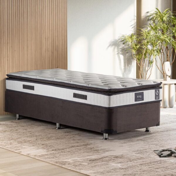 Niron King 90x200 cm Tam Ergonomik Pedli Lüks Yatak Tek Kişilik Orta Sert Özel Yatak