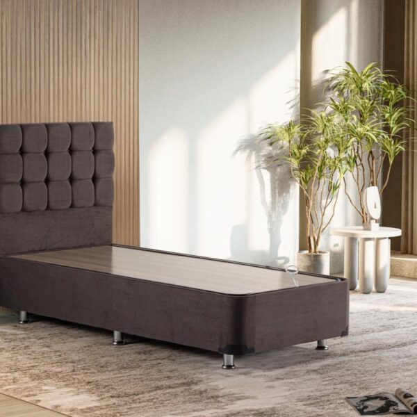 Niron Rama Füme Baza Ve Başlık Seti, Tek Kişilik 120x200 cm Baza Ve Başlık Takımı