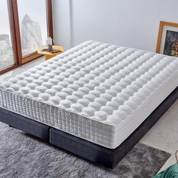 Niron London Yatak 90x200 cm Tek Kişilik Paket Yaylı Alev Geciktiricili Kral Dairesi Yatağı