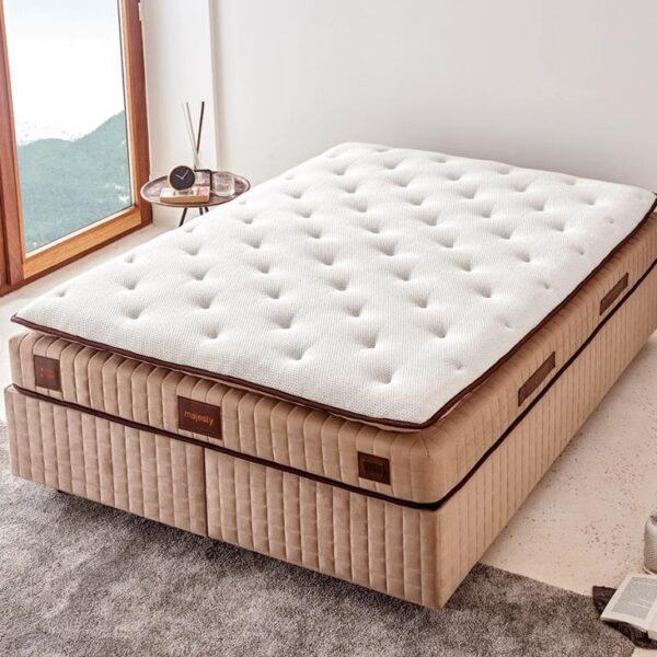 Niron Majesty Yatak 180x200 Çift Kişilik Pedli Ekstra Lüks Yumuşak Yatak Pamuklu Keten Kumaş 30 cm