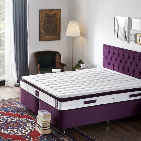 Niron Purple 180x200 Çift Kişilik Pedli Yatak Full Ortopedik Yaylı Yatak