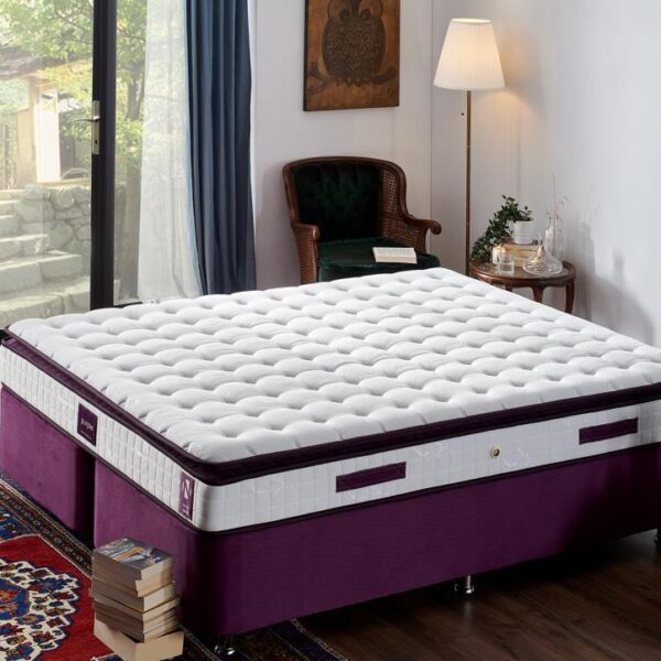 Niron Purple 160x200 Çift Kişilik Pedli Yatak Full Ortopedik Yaylı Yatak
