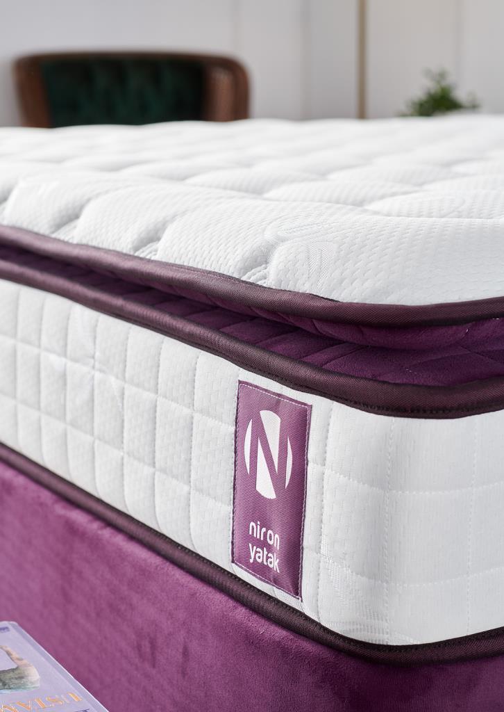 Niron Purple Yatak Seti 80×200 cm Tek Kişilik Yatak Baza Başlık Takımı