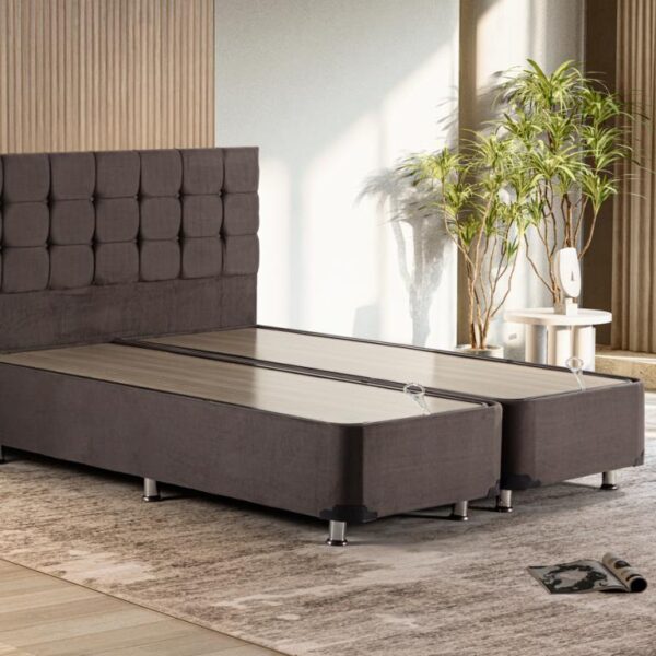 Niron Rama Füme Baza Ve Başlık Seti, Çift Kişilik 160x200 cm Baza Ve Başlık Takımı