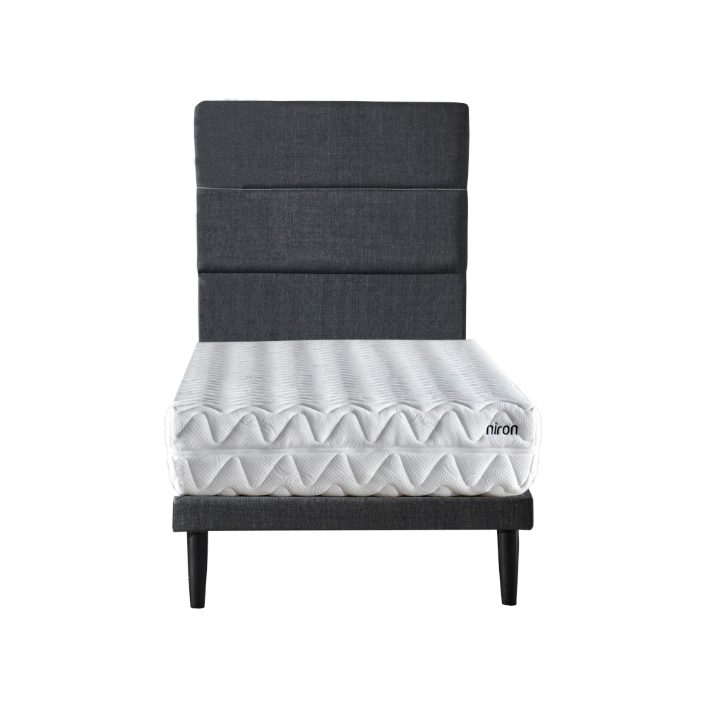 Niron Slim Pocket 90x200 cm Tek Kişilik Yatak Baza Başlık Takımı - Baza, Başlık ve Yatak Seti