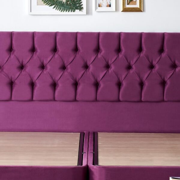Niron Purple Çift Kişilik Yatak Başlığı - 150 cm Mor Kumaş Başlık - Baza ve Karyola Başlığı