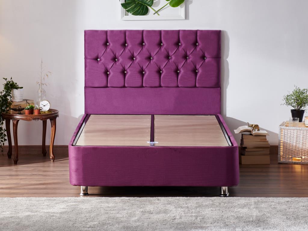 Niron Violet Yatak Seti 120×200 cm Tek Kişilik Yatak Baza Başlık Takımı