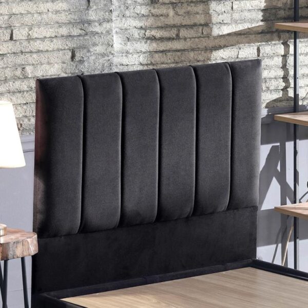 Piano Lite Tek Kişilik Yatak Başlığı - 100 cm Siyah Kumaş Başlık