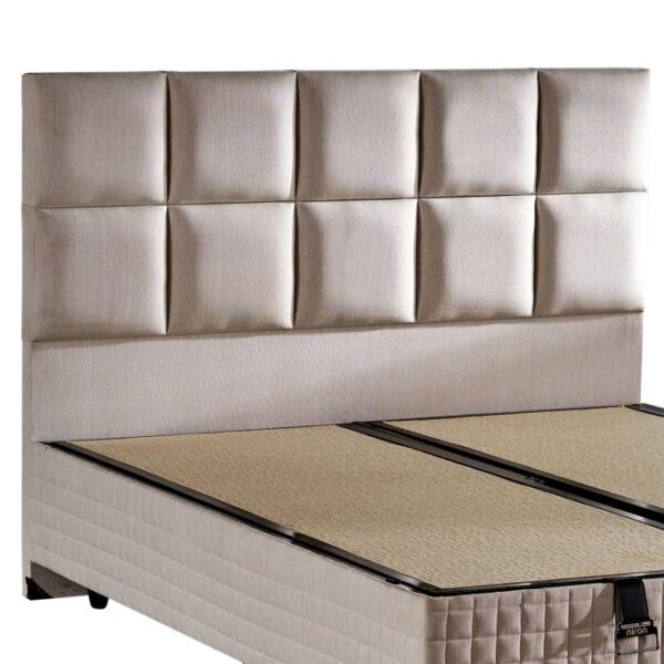 Star Başlık 90 cm Tek Kişilik Krem Keten Kumaşlı Modern Lüks Yatak Başlığı / Baza Başlığı