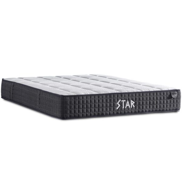 Star Yatak 90x190 cm Tek Kişilik NMS Yaylı Saten Kumaşlı Full Ortopedik Sert Yatak Antrasit Bordür